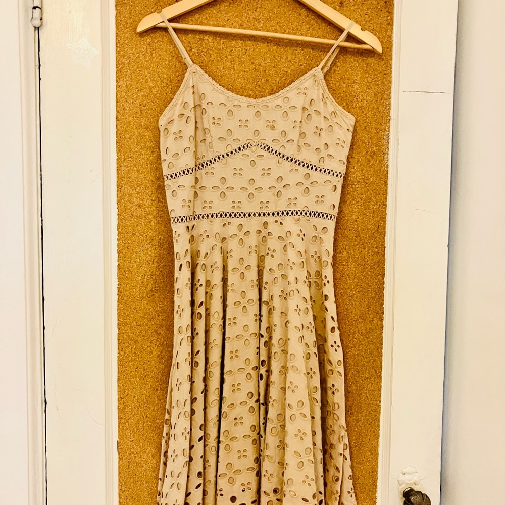VENUS Cream Eyelet Dress